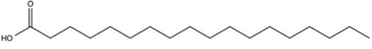 The fatty acid shown below will be a solid at room temperature.  