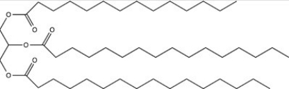 The compound below is an example of a simple triacylglycerol.  