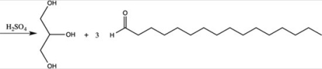 Hydrolysis of the triacylglycerol below provides the indicated products.    