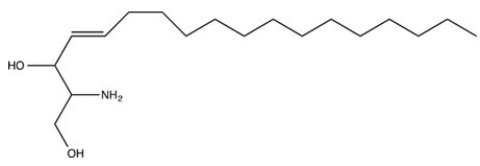 The compound below is the amino alcohol known as sphingosine,which forms the backbone of sphingomyelins.  