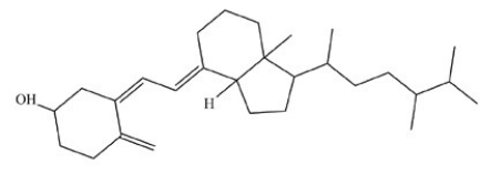There are six (6)trigonal planar carbons in Vitamin D4 (structure shown).