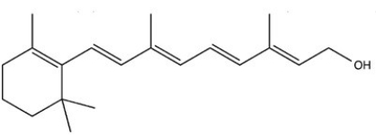 There are ten (10)tetrahedral carbons in Vitamin A (structure shown).  