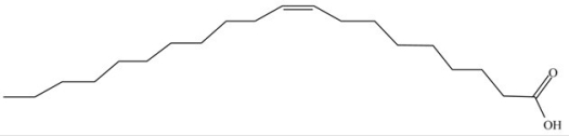 The molecule below is an omega-9 fatty acid.  