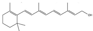 There are ________ chirality centers in Vitamin A (structure shown).  