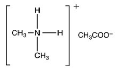 What is the IUPAC name of the amine salt shown below?   A) Ethylammonium acetate B) Ethylamine carbonate C) Dimethylammonium acetate D) Dimethylammonium chloride