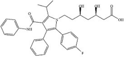 Atorvastatin (structure shown) is the active ingredient in Lipitor,a drug classified as a statin,used for lowering blood cholesterol. Which type of nitrogen heterocycle is present in atorvastatin?   A) Pyridine B) Pyrrole C) Pyrrolidine D) Piperidine
