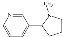 Which type of nitrogen heterocycle(s) is/are present in nicotine (structure shown) ?   A) Only pyridine B) Only pyrrole C) Only pyrrolidine D) Pyridine and pyrrolidine E) Pyridine and pyrrole