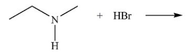 What are the products in the acid-base reaction shown below?   A)    B)    C)    D)   