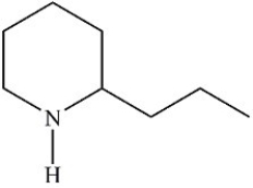 Coniine,shown below,is an alkaloid extracted from poison hemlock. How is this nitrogen-containing compound most appropriately classified?   A) Heterocyclic,primary amine B) Secondary amine C) Primary,heterocyclic amide D) Lactam