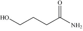 4-amino butanoic acid (common name GABA) is a neurotransmitter found in 30% of the brain's nerve cells. Which of the following properly represents the structure of this compound? A)    B)    C)    D)   