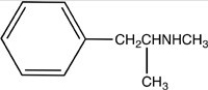 Which of the following properly represents how methamphetamine,drawn below,reacts with a strong acid?   A)    B)    C)    D)   