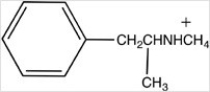Which of the following properly represents how methamphetamine,drawn below,reacts with a strong acid?   A)    B)    C)    D)   