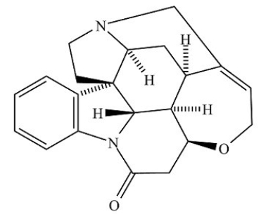 Strychnine (structure shown)is a very toxic alkaloid used as a pesticide. There are two amine groups in strychnine.  