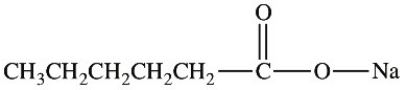 Which structure properly represents the compound sodium hexanoate? A) B) C) D)