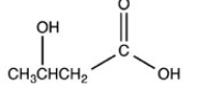 3-hydroxybutanoic acid is an important starting material for polymer synthesis. Which of the following properly represents the structure of this compound? A) B) C) D)