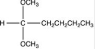 What products are formed when the acetal below is hydrolyzed with water and sulfuric acid?   A)    B)    C) HOCH<sub>2</sub>CH<sub>2</sub>CH<sub>2</sub>CH<sub>2</sub>CH<sub>3</sub> + 2 CH<sub>3</sub>OH D)   
