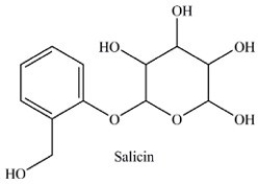 Salicin is a naturally occurring pain reliever isolated from the bark of willow trees. Which statement concerning the functional groups present in salicin is incorrect?   A) It contains an acetal. B) It contains an alcohol. C) It contains a hemiacetal. D) It contains a phenol.