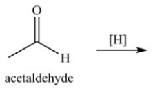 The reduction of acetaldehyde is an important biochemical reaction. Which of the following is the product of its reduction?   A)    B)    C)    D)   