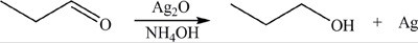 The reaction below illustrates oxidation by Tollens reagent.  