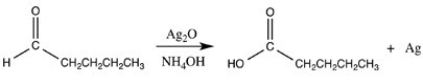 The reaction below illustrates oxidation by Tollens' reagent.  
