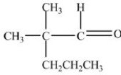 The IUPAC name of the compound below is 2-methyl-2-propylpropanal.  