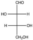The Fischer projection for threose,a tetrose sugar,is shown below. How many chirality centers are in threose?   A) 1 B) 3 C) 2 D) 4