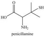 Penicillamine is used to treat arthritis. How many chirality centers are present in penicillamine?   A) 0 B) 1 C) 2 D) 3 E) More than 3