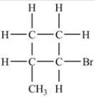 The alkyl bromide below contains one chirality center.  