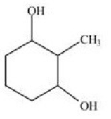 What is the IUPAC name of the compound below?   A) 2,6-dihydroxytoluene B) 1-methyl-2,6-cyclohexanediol C) 2-methyl-1,3-cyclohexanediol D) 2-methyl-3-hydroxyphenol