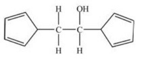 Including stereoisomers,there are two possible products when the compound below is dehydrated with H<sub>2</sub>SO<sub>4</sub>.  