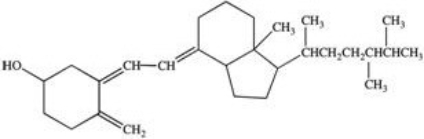 Vitamin D4 (structure shown)can be oxidized by K<sub>2</sub>Cr<sub>2</sub>O<sub>7</sub> to give a ketone.  