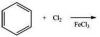 What product results when benzene undergoes the chlorination reaction below?   A)    B)    C)    D)   