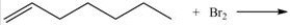 What product results when 1-heptene undergoes the halogenation reaction shown?   A)    B)    C)    D)   