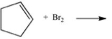 What product results when cyclopentene undergoes the halogenation reaction shown?   A)    B)    C)    D)   