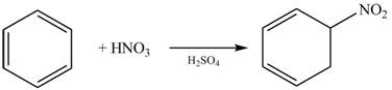 The nitration of benzene is illustrated in the reaction below.