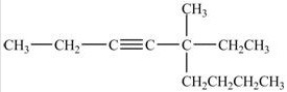 The IUPAC name of this compound is 5-butyl-5-methyl-3-heptyne.  