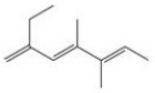 The IUPAC name of this compound is 3,4-dimethyl-2,4,6-octatriene.  