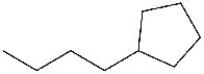 The IUPAC name of the molecule below is butylcyclopentane.  