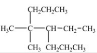 The IUPAC name for the molecule below is 2,3-diethyl-2-methylpentane.