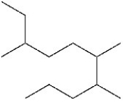 There are ________ carbons in the longest continuous chain of carbons in the molecule below.   A) 6 (six)  B) 7 (seven)  C) 8 (eight)  D) 9 (nine)  E) 10 (ten) 