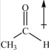 The net dipole in CH<sub>3</sub>CHO is shown as indicated below.  