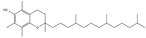 Vitamin E (structure shown)is a (fat/water)________-soluble vitamin.  