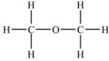 Two molecules of dimethyl ether,whose structure is shown below,are capable of hydrogen bonding with each other.  
