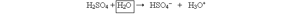 <strong>The boxed species in the following reaction is <sup> </sup> <sup> </sup></strong> A) hydroxide. B) hydronium. C) a proton. D) the acid. E) the base.