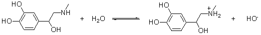 Which of the statements best describes the following reaction?   A)  This reaction is the dissociation of a strong acid. B)  This reaction is the dissociation of a weak acid. C)  This is the reaction of a strong base. D)  This is the reaction of a weak base. E)  This is not an acid-base reaction.