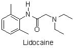 Lidocaine, a common injectable dental anesthetic, is available as a 1% lidocaine-HCl solution. The last step in the manufacture of lidocaine is a neutralization reaction. Which of the following reactions is the neutralization of lidocaine?    A)   B)   C)   D)   E)  
