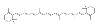 β-Carotene is the molecule that gives carrots their orange color. Which characteristic of β-carotene is primarily responsible for the orange color?   A)  the branched-chain B)  the two cyclohexanes C)  the conjugated alkenes D)  the trans geometry E)  the number of carbons