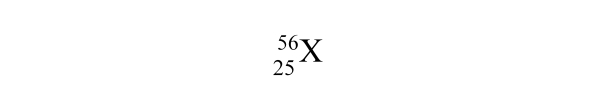 How many electrons are in a neutral atom of element X?   A)  25 B)  56 C)  81 D)  31 E)  None of the above values is the number of electrons.