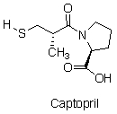 The structure of one of the first ACE inhibitors is given below. What is the purpose of the sulfur in this molecule?   A)  It is highly reactive with angiotensin II. B)  It binds to a metal on the exterior of ACE. C)  It holds the molecule in the active site of ACE. D)  It makes Captopril into a strong acid. E)  It forms a covalent bond with ACE, permanently deactivating it.
