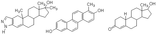 Which of the following molecules are anabolic steroids?   I II III A)  All of these are anabolic steroids. B)  Both II and IIII are anabolic steroids. C)  Only III is an anabolic steroid. D)  Both I and III are anabolic steroids. E)  None of these are anabolic steroids.